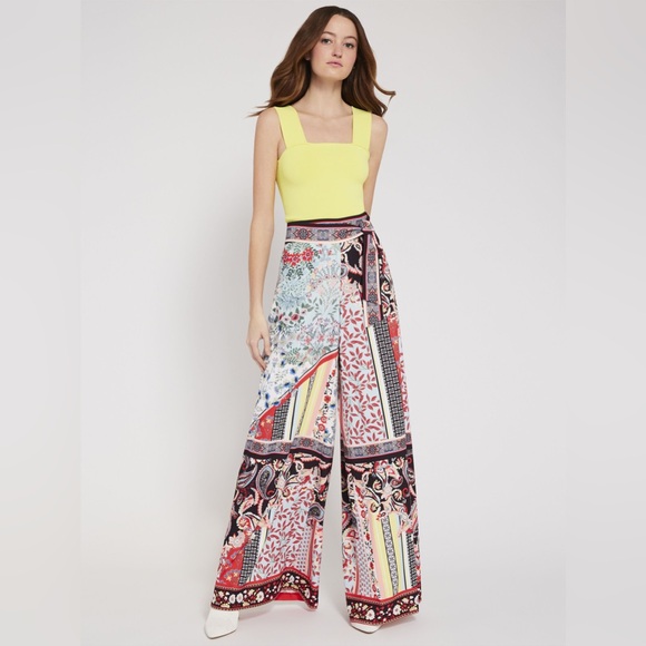 Alice + Olivia Soraya Floral Printed Pant Sz 12 - Picture 4 of 9